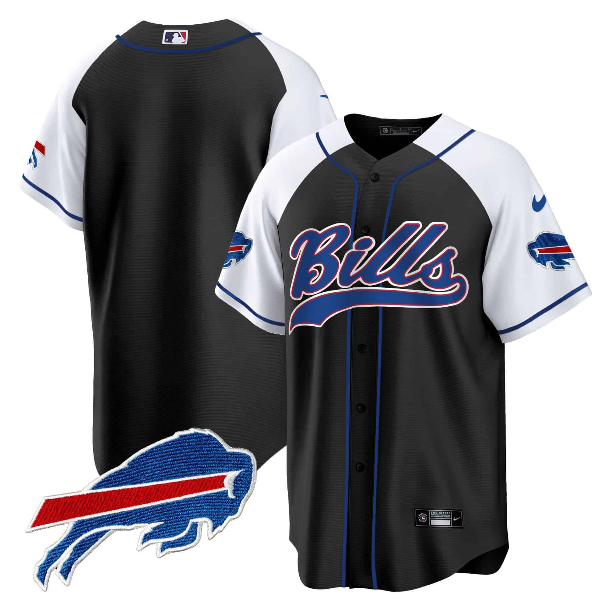 Men Buffalo Bills Blank Black 2024 Nike Baseball Game NFL Jersey style 1->indianapolis colts->NFL Jersey